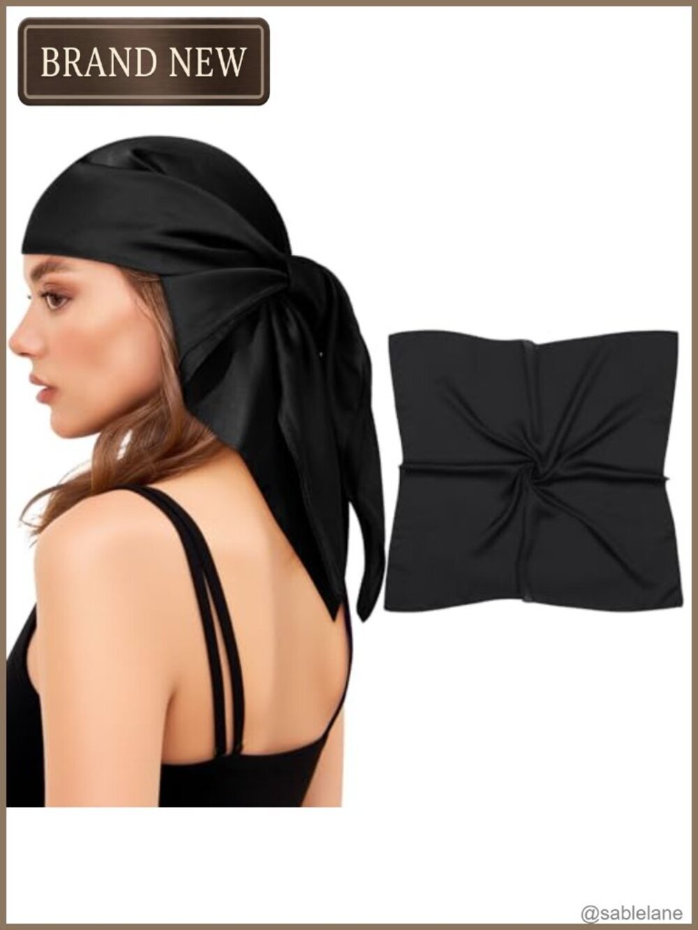 Satin Head Scarf for Hair Wrap Square Scarf